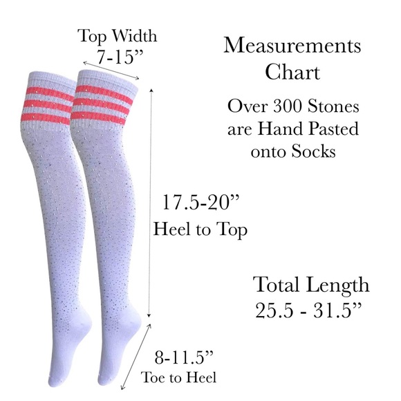 🌈 Sexy Bling Rhinestone Over The Knee Rainbow Socks - Picture 12 of 12